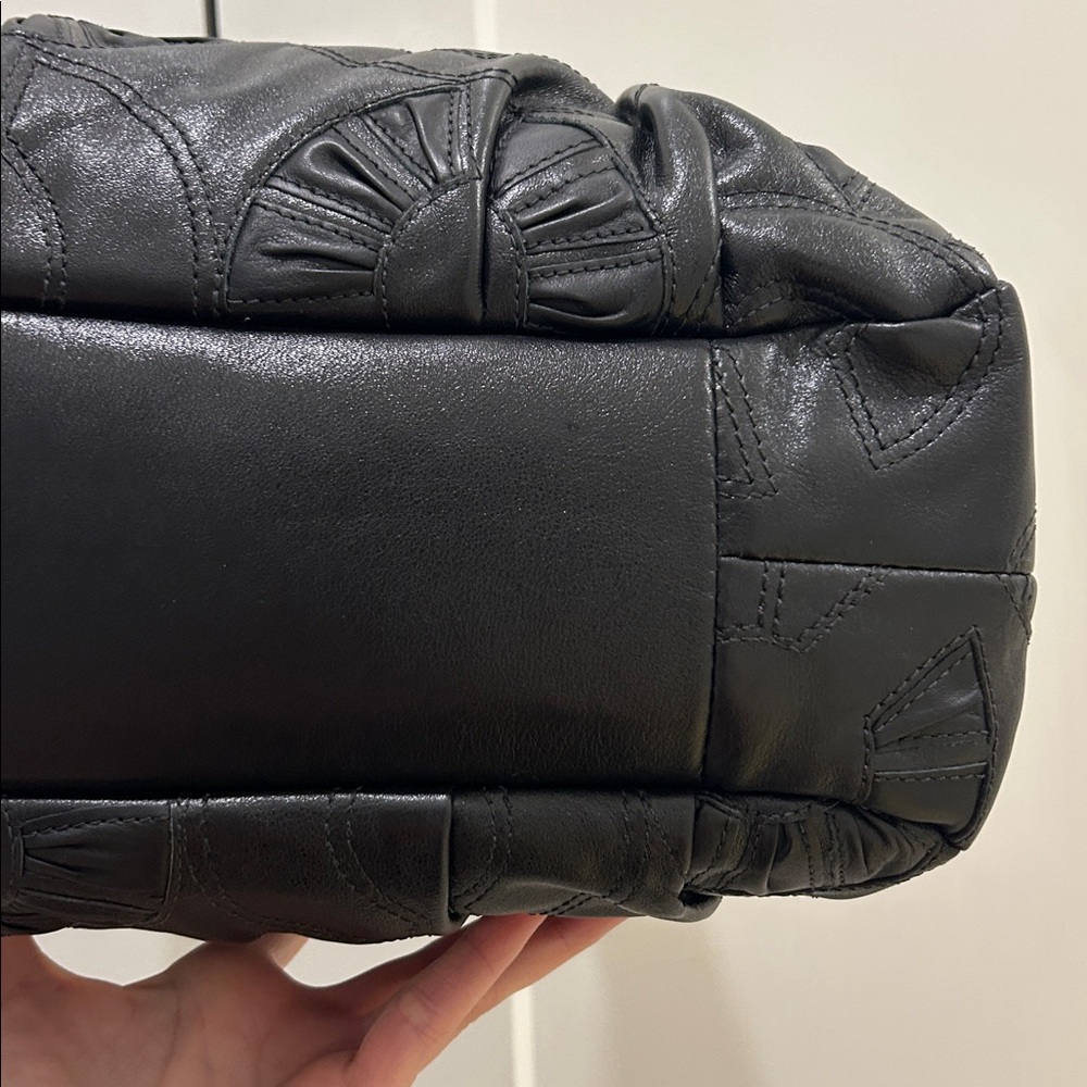 Coach (EUC) Madison Op Art Maggie Embellished Leather Shoulder Bag - Picture 12 of 17